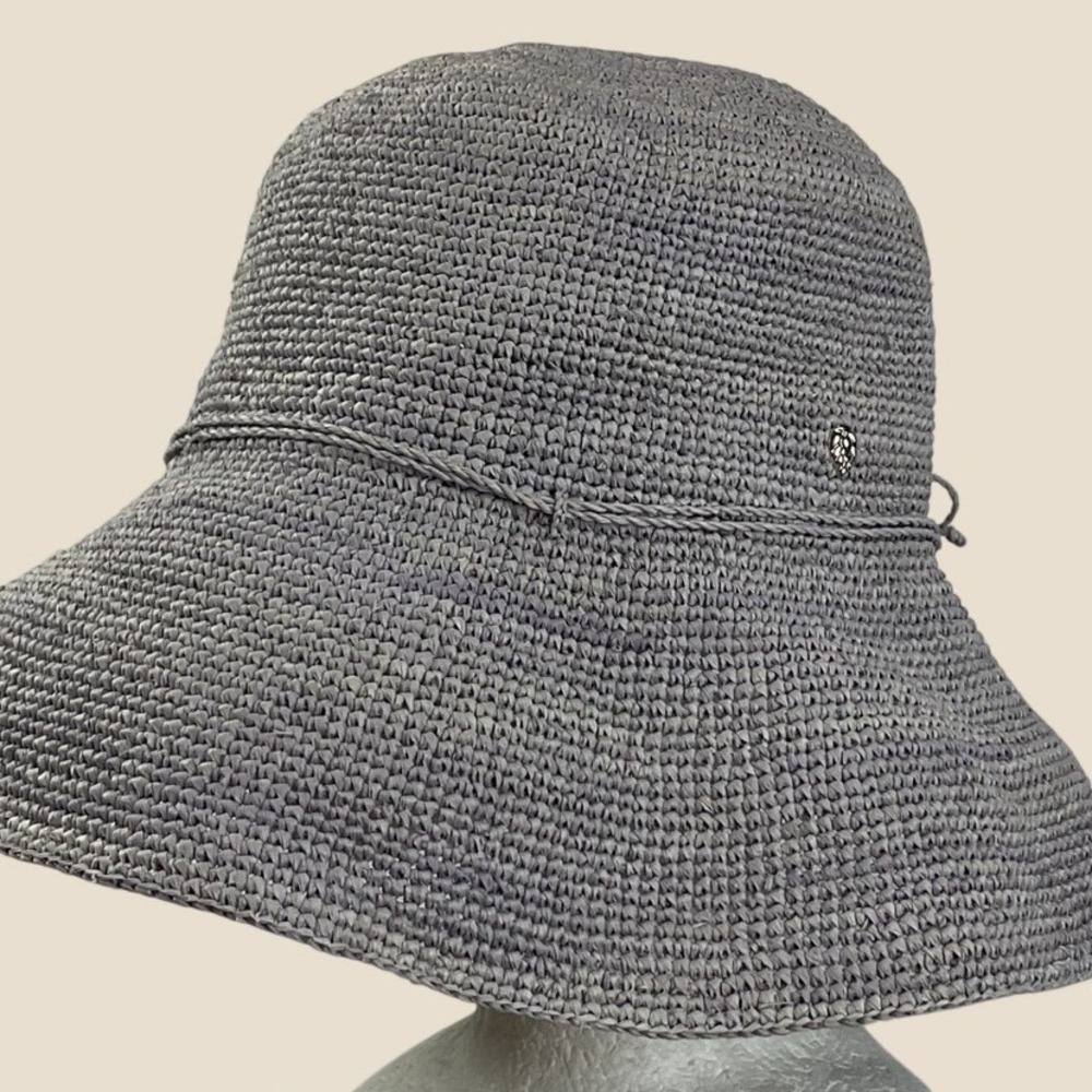 Helen Kaminski sun hat bucket Raffia Wide Brim Packable Adjustable Tie Logo